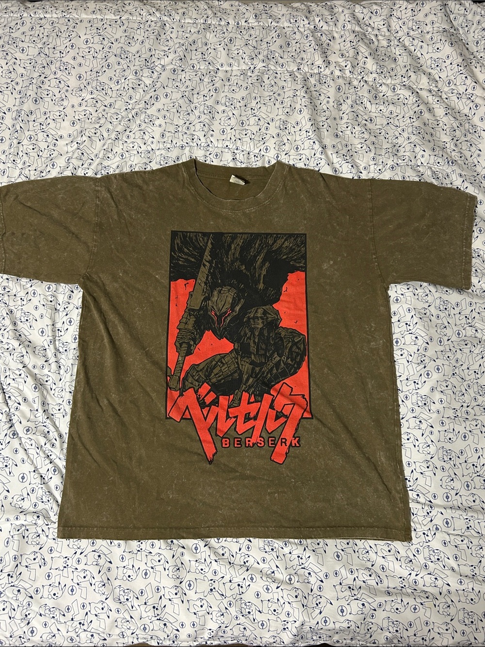 BERSERK Anime Acid Washed Vintage Style Graphic Tee Shirt